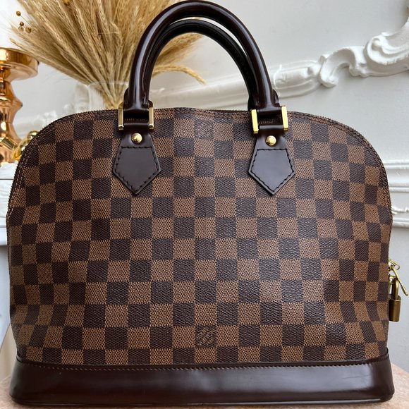 Authentic Louis Vuitton Alma PM Damier Ebene Satchel Bag FL0034 B0854 - Picture 9 of 16